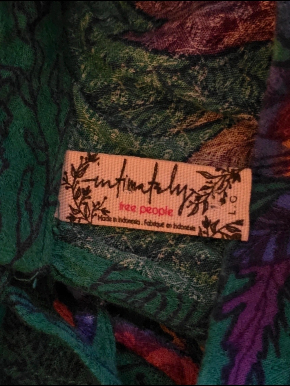 Free People Teal and Purple Floral Scarf Top - Picture 4 of 5